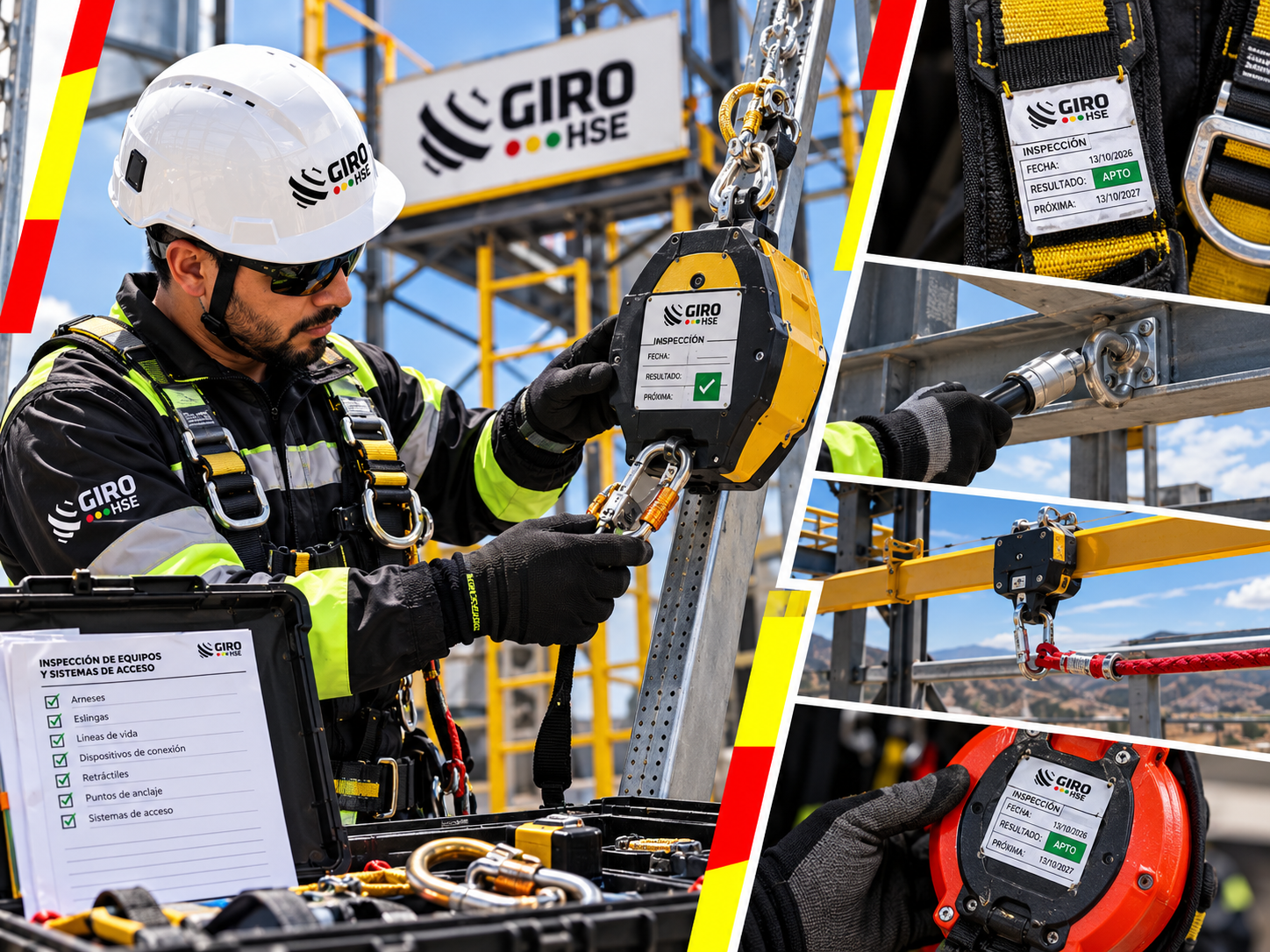 Inspección de equipos y sistemas de protección para trabajo en alturas